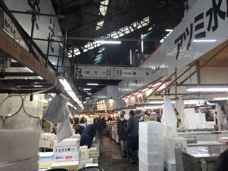 Tsukiji Fish Market in Tokyo was - until it closed on October 6 - the world's largest wholesale fish and seafood market. An unlikely tourist attraction, visitors would queue up in the early hours of the morning to watch the famous tuna auctions. Declan McVeigh/The National