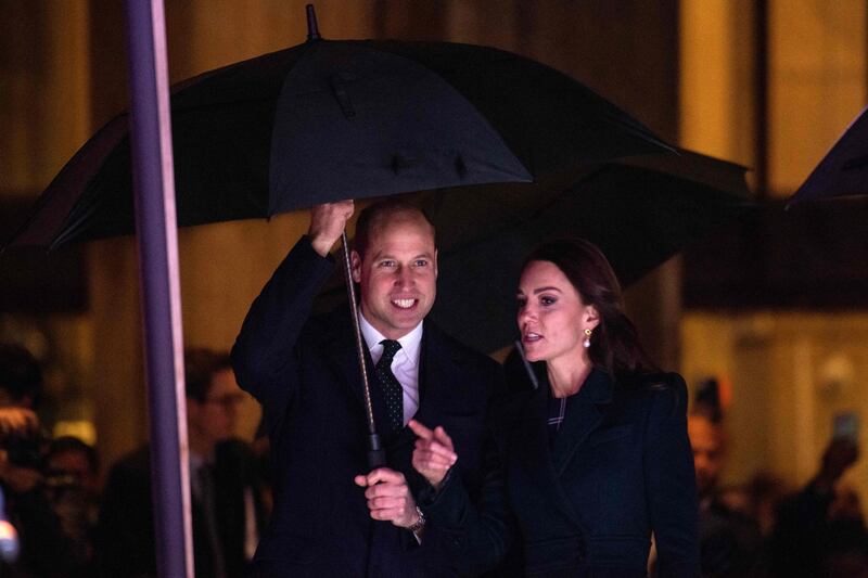 The Prince and Princess of Wales arrived in Boston on a rainy day before the Earthshot awards. AFP