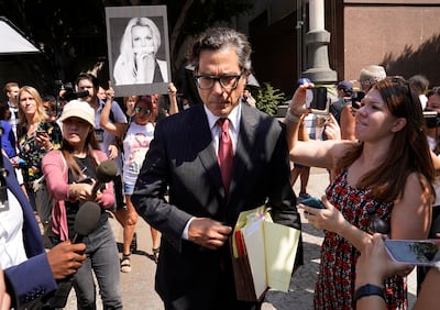 Britney Spears's new lawyer Mathew Rosengart leaves the Stanley Mosk Courthouse in Los Angeles, after a hearing concerning the pop singer's conservatorship, on July 14, 2021. AP 