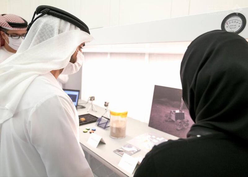 Sheikh Hamdan bin Mohammed, Crown Prince of Dubai, visits Mohammed bin Rashid Space Centre on Sunday. Courtesy: Dubai Media Office