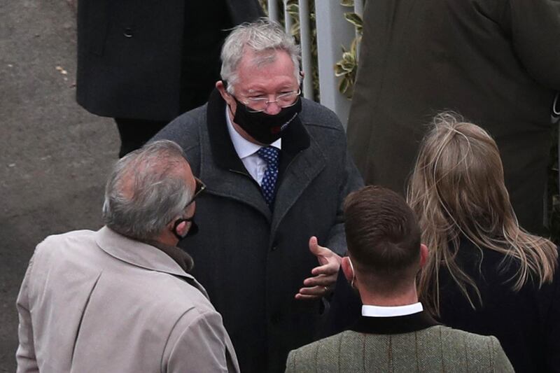 Alex Ferguson on the first day of the Grand National Festival. AFP