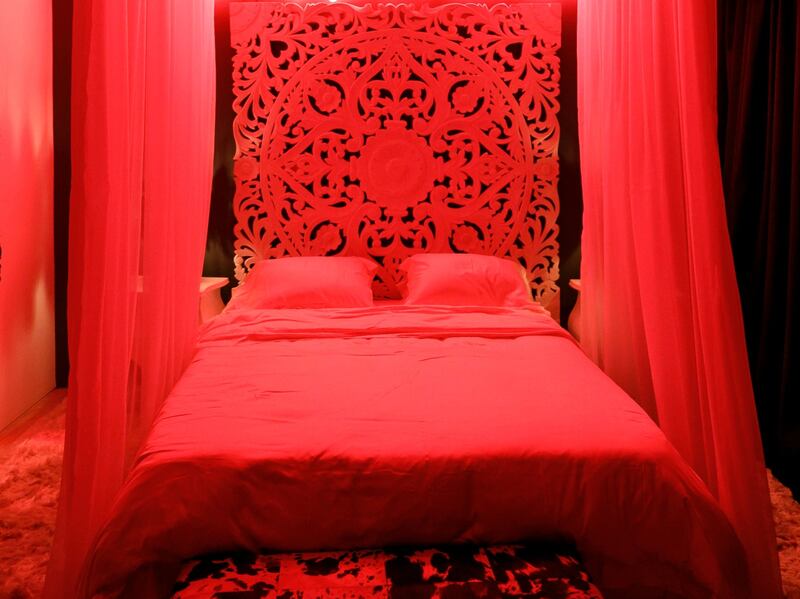 The bedroom is inspired by Club Boudoir, a popular Dubai nightclub where Aswad spent lots of time years ago