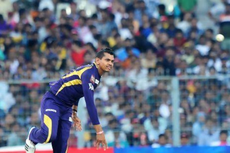 Sunil Narine, pictured in last year's Indian Premier League action, helped the Kolkata Knight Riders finally show their potential on Friday night with a victory over Rajasthan.