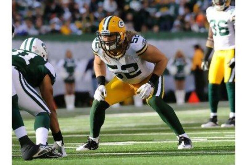 Clay Matthews, the Green Bay linebacker, leads the league with 10.5 sacks.