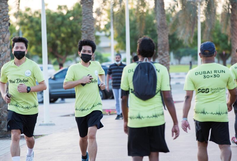 Dubai, United Arab Emirates - Participants at the Dubai Run, The Frame Zabeel Park.  Leslie Pableo for The National