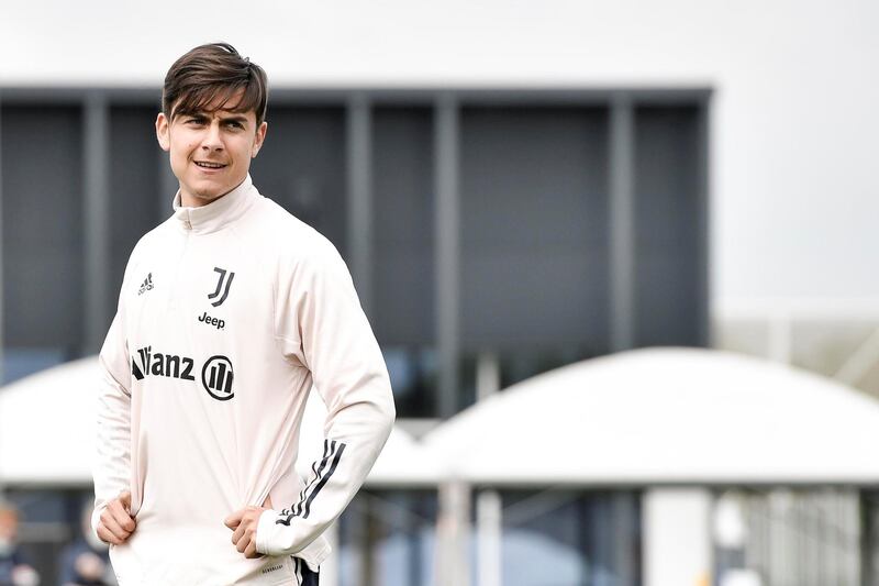 TURIN, ITALY - APRIL 30: Juventus player Paulo Dybala during a training session at JTC on April 30, 2021 in Turin, Italy. (Photo by Daniele Badolato - Juventus FC/Juventus FC via Getty Images)