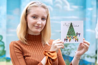 The UAE Embassy in the UK is sending out it season's greetings by using a Christmas card designed by 16-year-old Lois Gale. Chris Whiteoak/The National
