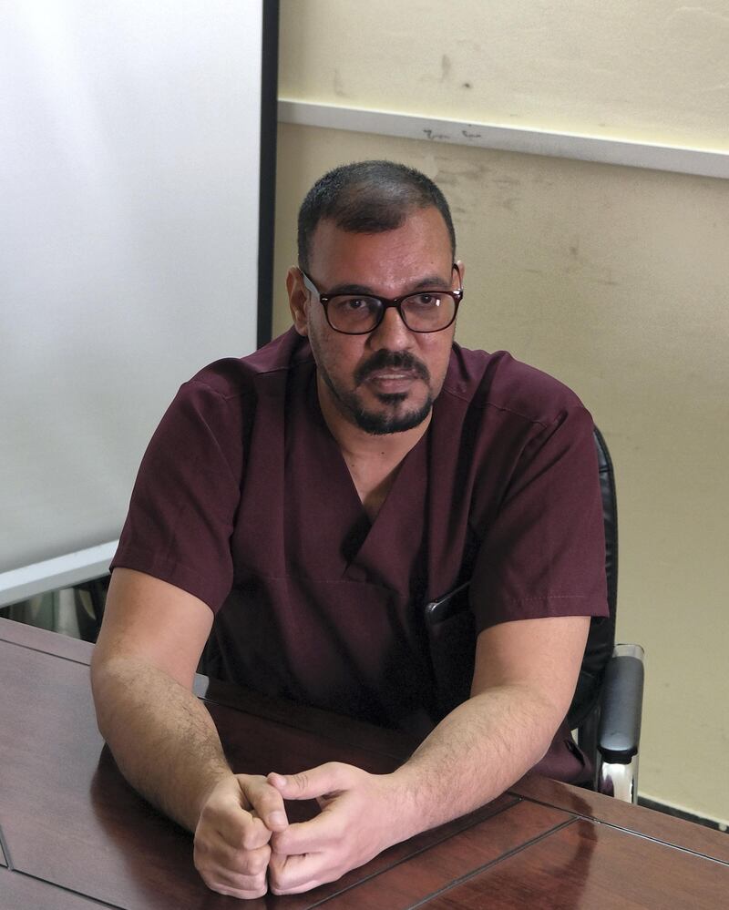 Ali Ghanem is the nursing activity manager at the Baghdad Medical Rehabilitation Center run by Medicines Sans Frontiers in Baghdad. Ameer Hazim for The National