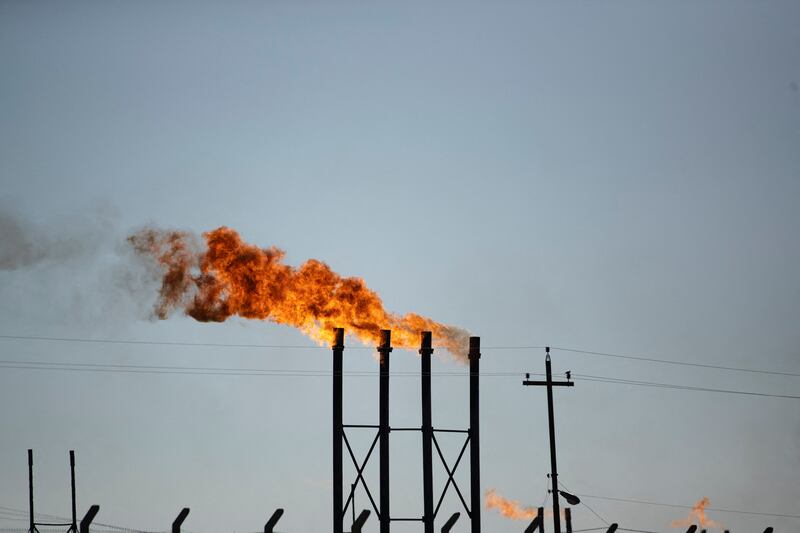 Flare stacks near Basra in Iraq. The American Petroleum Institute will release its weekly data on US crude stocks later today.  AFP