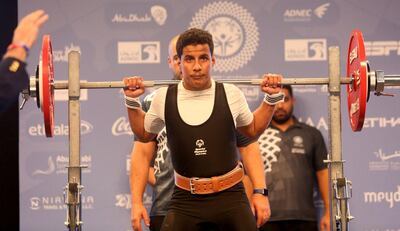 Saudi Arabia Special Olympics Team powerlifter Hassan Alhadhariti was thrilled to see months of hard work pay off as he won the gold medal in his weight division. Courtesy Special Olympics World Games Abu Dhabi 2019  