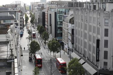 London's famous Oxford Street is empty amid the coronavirus crisis. Reuters.