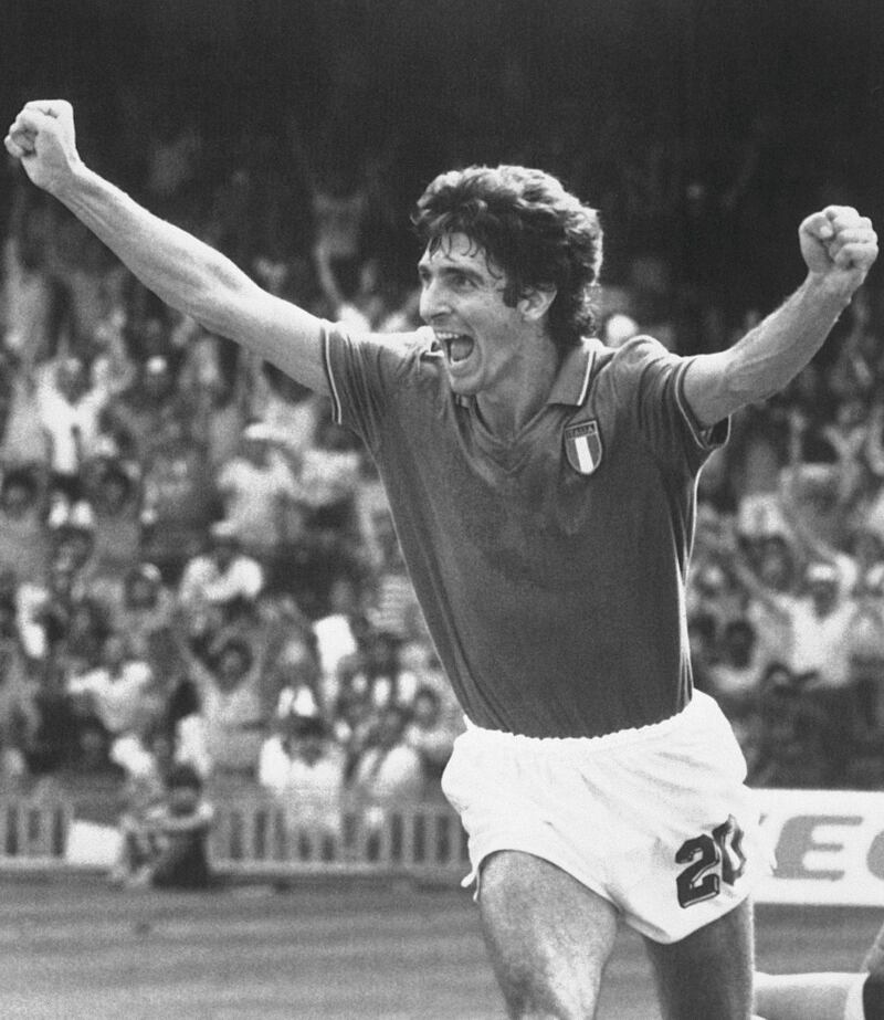 FILE - In this July 8, 1982 filer, Italy's Paolo Rossi races across the pitch after scoring his teams first goal against Poland during the Football World Cup Semi-final match between Italy and Poland at the Nou Camp Stadium, Barcelona, Spain. The best players in the world go elsewhere. The best coaches in Italy emigrate. The stadiums around the country are falling apart. The lingering problems affecting Italy's domestic league might just be the reason for the country's failure to qualify for next year's World Cup. (AP Photo)