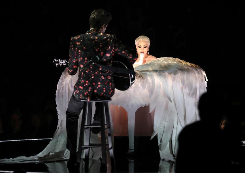 Lady Gaga performs with Mark Ronson. Matt Sayles / Invision / AP
