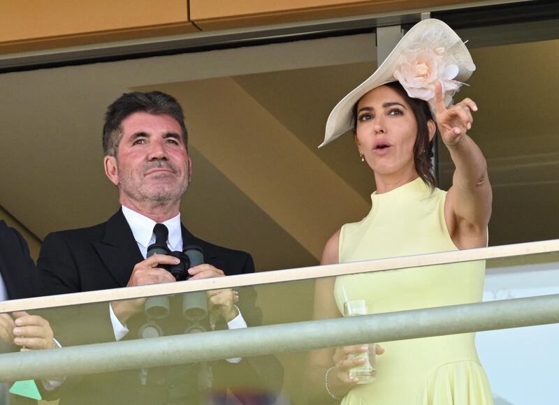 ASCOT, ENGLAND - JUNE 15: Simon Cowell and Lauren Silverman attend day one of Royal Ascot 2021 at Ascot Racecourse on June 15, 2021 in Ascot, England. (Photo by Karwai Tang/WireImage)