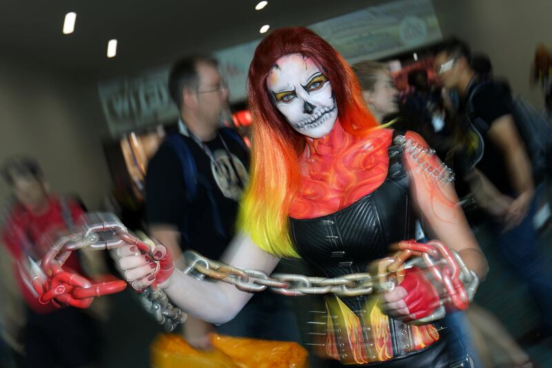 Sheila Noseworthy arrives in costume at Comic Con International in San Diego. Mike Blake / Reuters