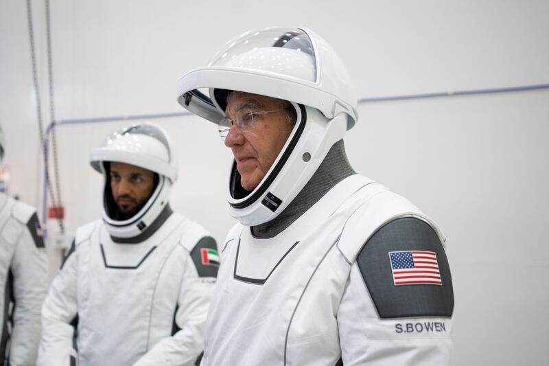 Nasa astronaut Stephen Bowen pictured next to Dr Al Neyadi.