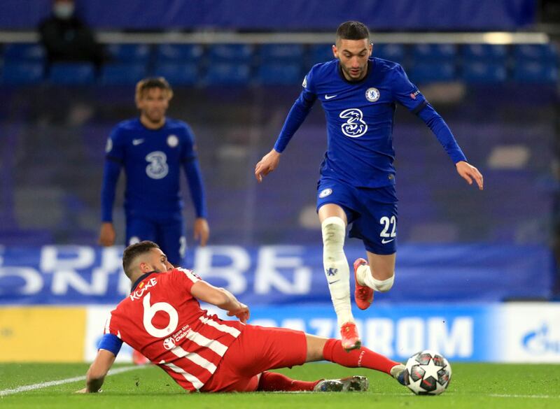 Hakim Ziyech 7 – Opened the scoring when he ran in support of Timo Werner on the counter, and was rewarded with a free shot on goal, which he slotted home. Could have had a second too, forcing Oblak into a fine save.  PA