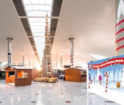 A gingerbread Burj Khalifa awaits visitors in Dubai International Airport's Terminal 3. Courtesy of Address Dubai Marina