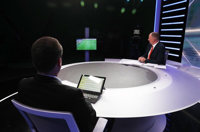 Pedro Correia and Graham Clews during The UAE Football Show. Pawan Singh / The National 