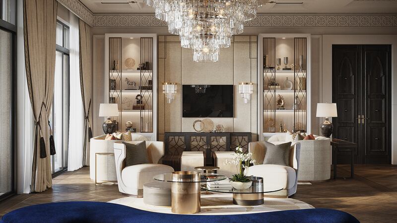 Living areas in the Royal Suite 