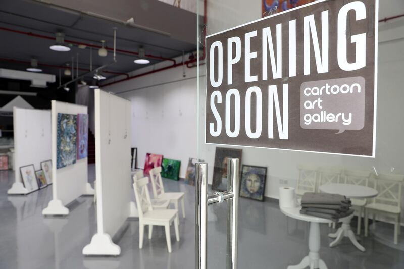 Dubai, United Arab Emirates - August 9, 2018: A sneak preview of the re opening of the Cartoon Gallery after changing location. They also have an exhibition on from the 16th-22nd of Aug. Thursday, August 9th, 2018 in Al Quoz, Dubai. Chris Whiteoak / The National