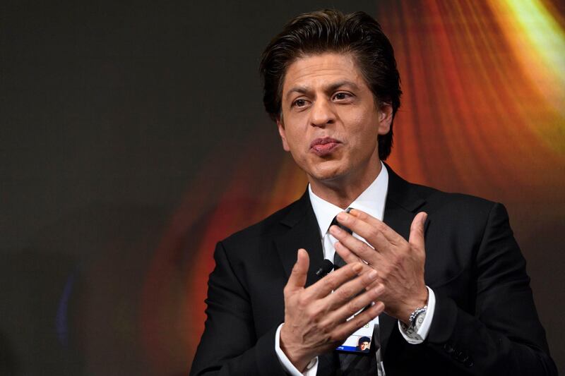 epa06468084 Indian Bollywood actor Shah Rukh Khan speaks during a panel session the opening day of the 48th Annual Meeting of the World Economic Forum, WEF, in Davos, Switzerland, 23 January 2018. The meeting brings together enterpreneurs, scientists, chief executive and political leaders in Davos January 23 to 26.  EPA/LAURENT GILLIERON