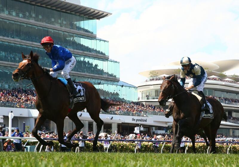 MELBOURNE, AUSTRALIA - NOVEMBER 06:  Kerrin McEvoy rides #23 Cross Counter to win race seven the Lexus Melbourne Cup
during Melbourne Cup Day at Flemington Racecourse on November 06, 2018 in Melbourne, Australia. (Photo by Robert Cianflone/Getty Images)