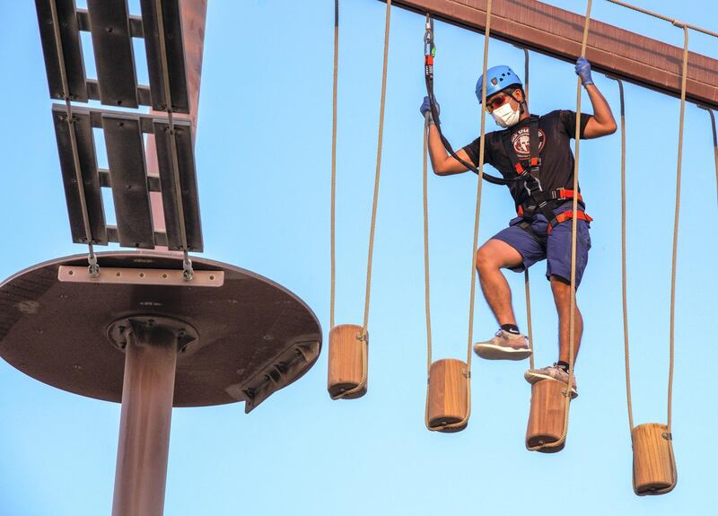 Abu Dhabi, United Arab Emirates, November 8, 2020.   The new Hudayriyat Leisure and Entertainment District at Hudayriyat Island.  The Circuit X Ropes area.
Victor Besa/The National
Section:  NA
Reporter:  Haneen Dajani