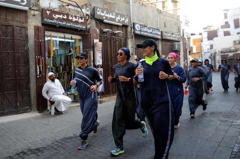 One of the early pioneers of the trend, Joharjy said she was branded a social outlier and jeered by some as "batman" when she began designing -- and donning -- sports abayas publicly in 2007. Amer Hilabi / AFP