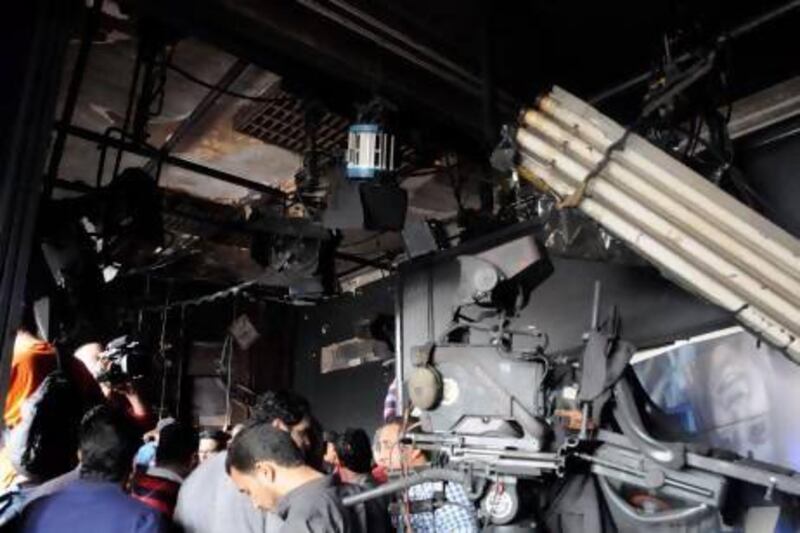 Al Jazeera’s live studios in its Cairo offices were gutted in the attack.