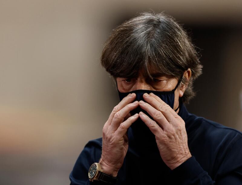 Germany manager Joachim Low following the 6-0 Uefa Nations League defeat to Spain in Seville, in November 2020. Reuters