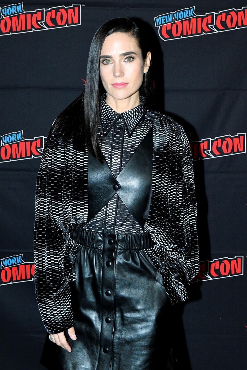 NEW YORK, NEW YORK - OCTOBER 05: Jennifer Connelly attends the Snowpiercer press line during New York Comic Con at Hammerstein Ballroom on October 05, 2019 in New York City.   Eugene Gologursky/Getty Images for ReedPOP /AFP