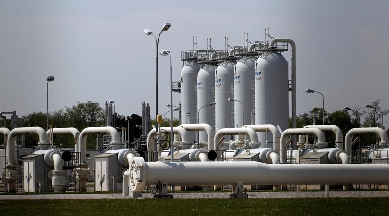 Gas pipes are pictured at Austria's largest natural gas import and distribution station in Baumgarten, Austria in this file picture from 2014. Heinz-Peter Bader/ Reuters