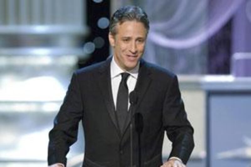 The comedian Jon Stewart hosted the Academy Awards ceremony in March, 2005.