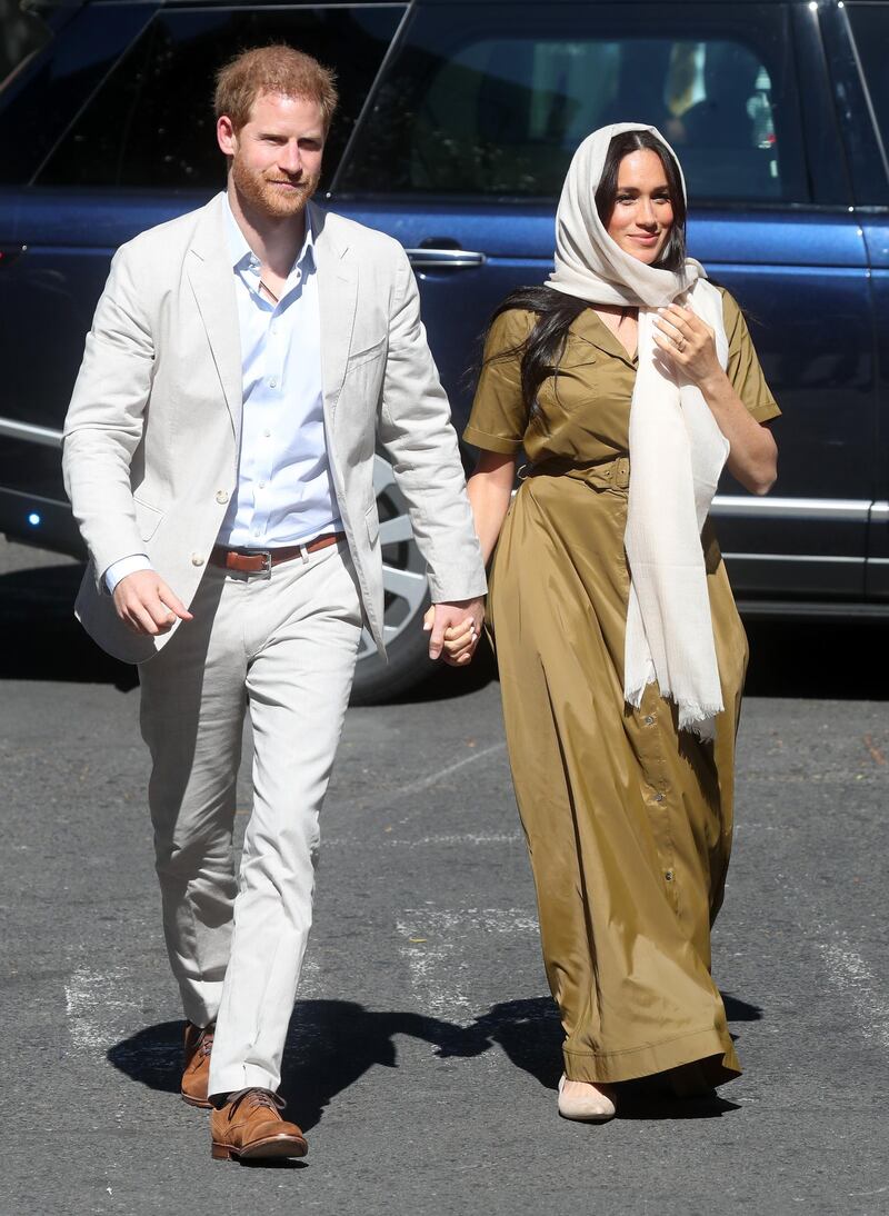 Prince Harry, Duke of Sussex and Meghan, Duchess of Sussex visit Auwal Mosque on Heritage Day during their royal tour of South Africa on September 24, 2019 in Cape Town, South Africa. Getty Images