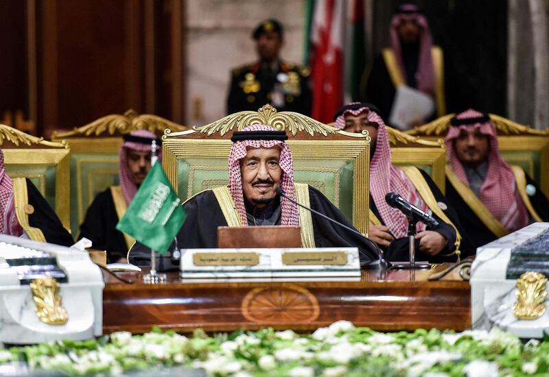 Saudi King Salman bin Abdulaziz chairs a session of the Gulf Cooperation Council summit. AFP / Fayez Nureldine