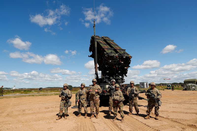 Germany will follow the US in providing a Patriot missile defence system, pictured above, to Ukraine. Reuters