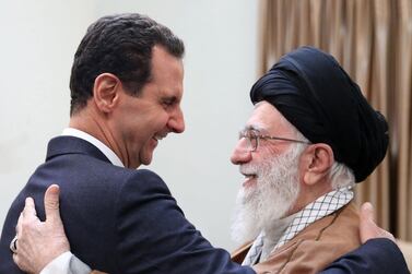 Iranian supreme leader Ayatollah Ali Khamenei receives Syrian President Bashar Al Assad in Tehran, Iran, on 25 February, 2019. EPA