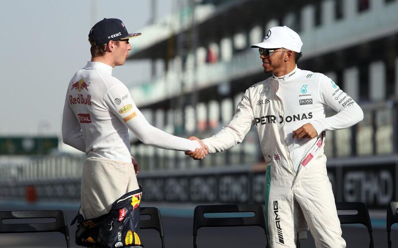 Lewis Hamilton, right, and Max Verstappen. PA