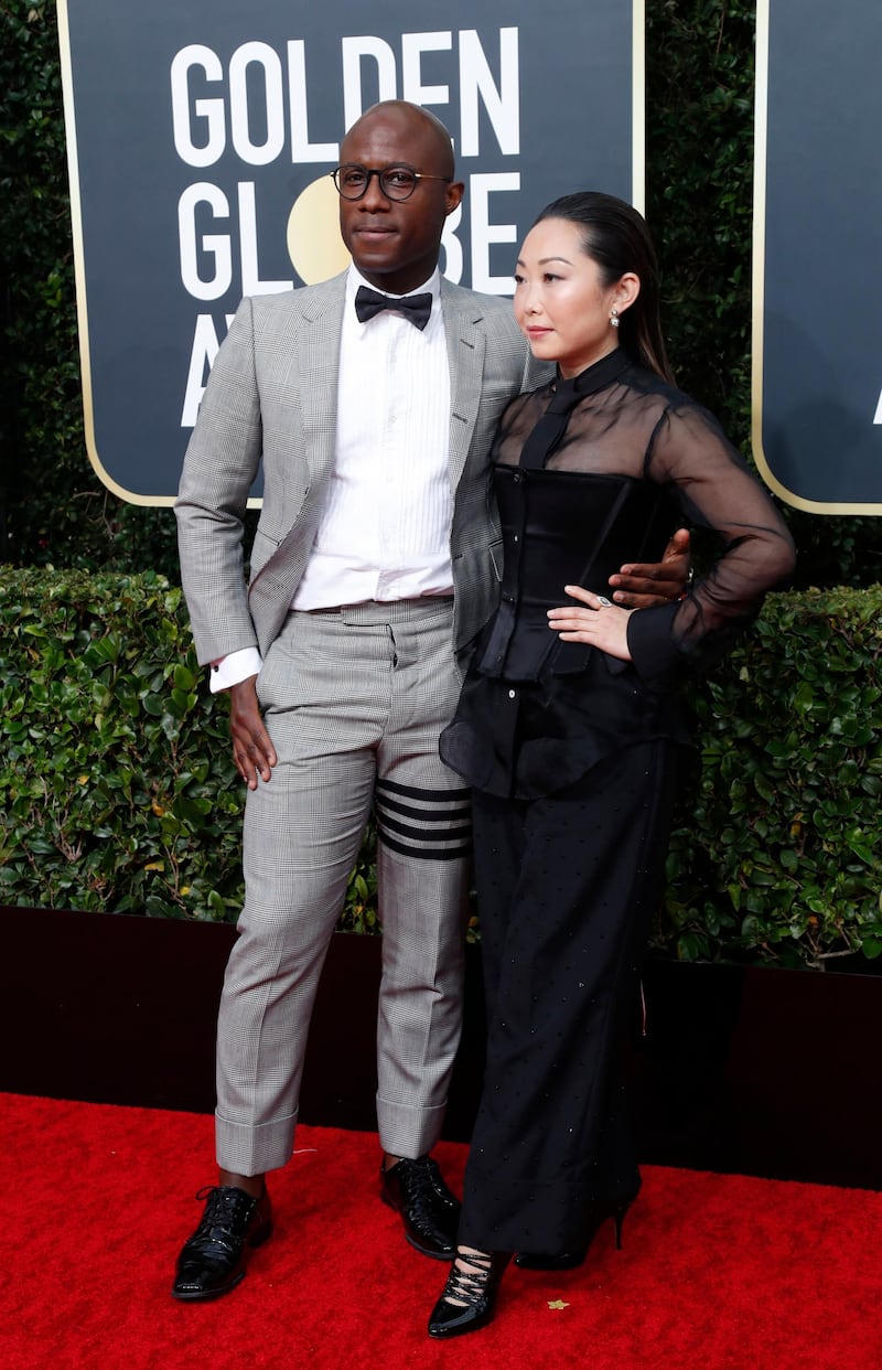 Barry Jenkins and Lulu Wang arrive at the 77th annual Golden Globe Awards at the Beverly Hilton Hotel on January 5, 2020. Reuters