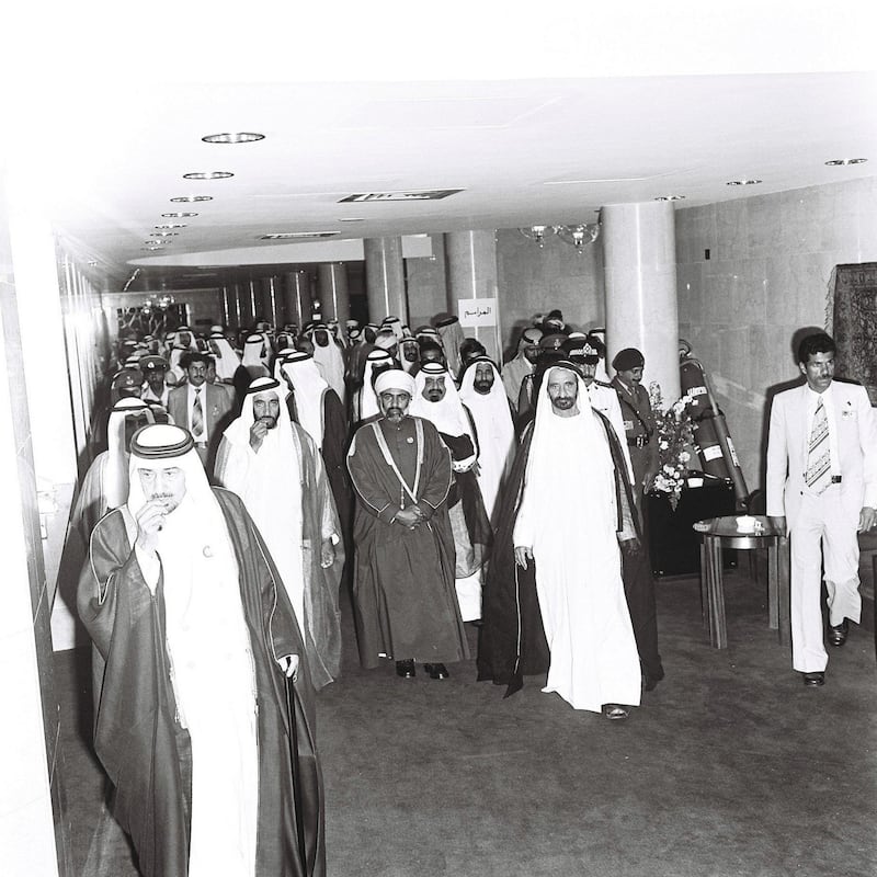 1st GCC Meeting at InterContinental Abu Dhabi - Sheikh Zayed Al Nahyan and the Sultan of Oman
