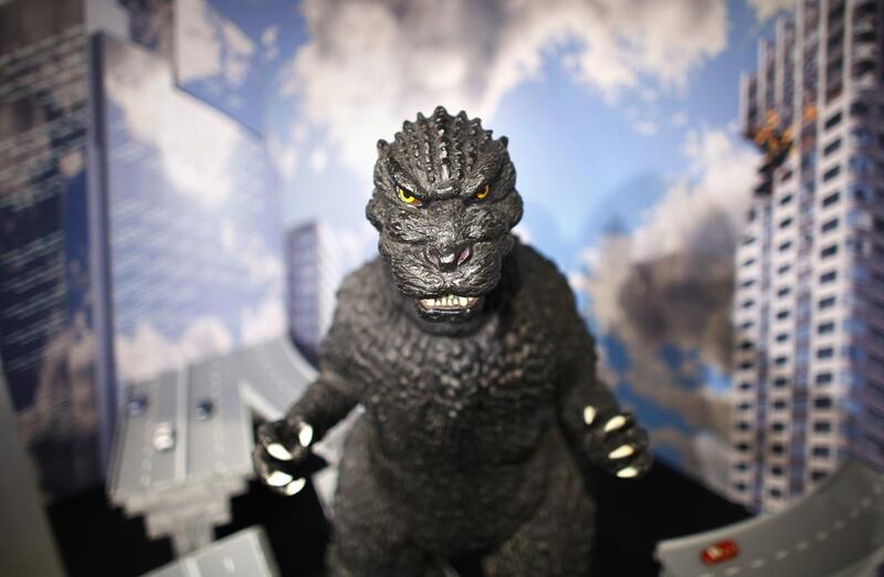 A figure of Godzilla in a diorama on display at Cheepa’s gallery in Tokyo. Junji Kurokawa / AP Photo