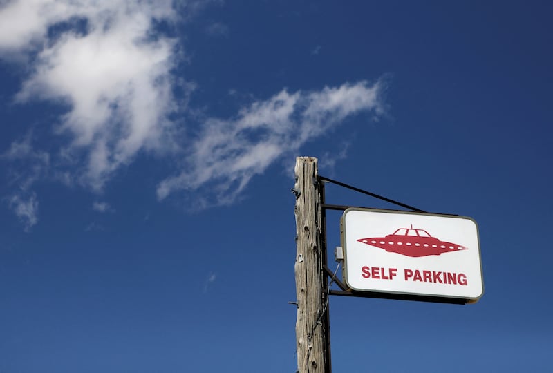 A parking sign at the Little A'Le'Inn in Rachel, Nevada. Reuters 