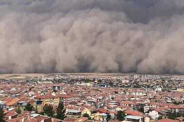 A freak sandstorm has swept over Ankara. AFP