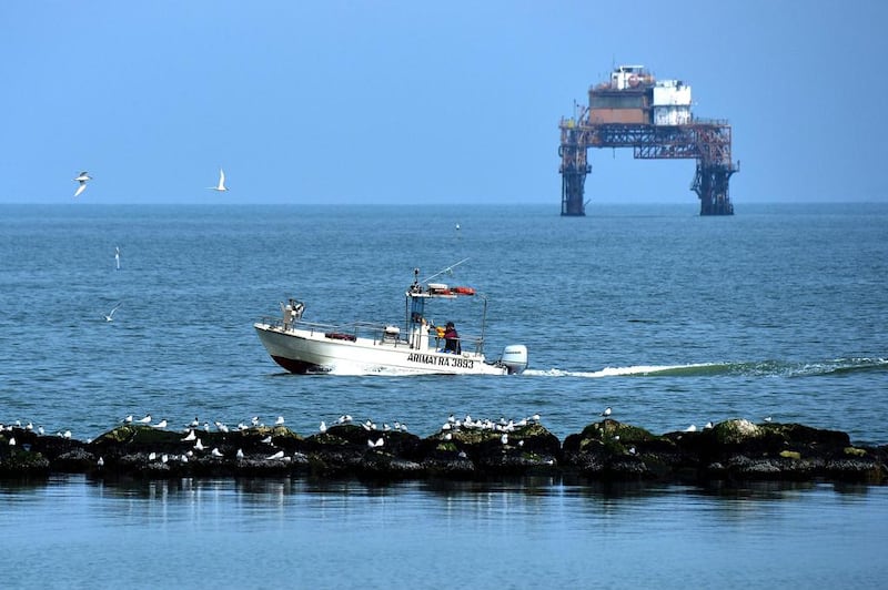 Italy's ENI gas platform Angela in the Adriatic sea off Lido di Dante near Ravenna. Oil majors are expected to boost production over the next few years. Alberto Pizzoli / AFP 

