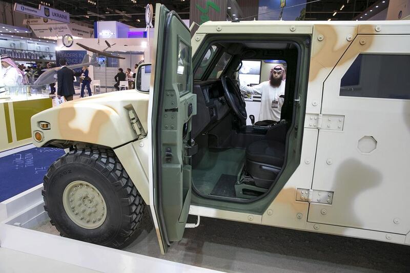 Kia's $200,000 armoured personnel carrier, set to go into production next year, on display at Idex. Silvia Razgova / The National