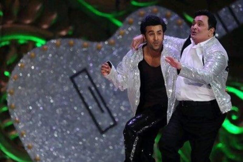 Ranbir Kapoor, left, with his father Rishi Kapoor. AFP