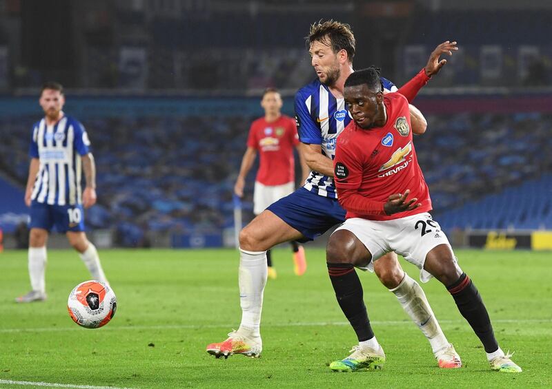 Dale Stephens - 5: Caught out for United's first goal trying to anticipate pass to Greenwood. Reuters.