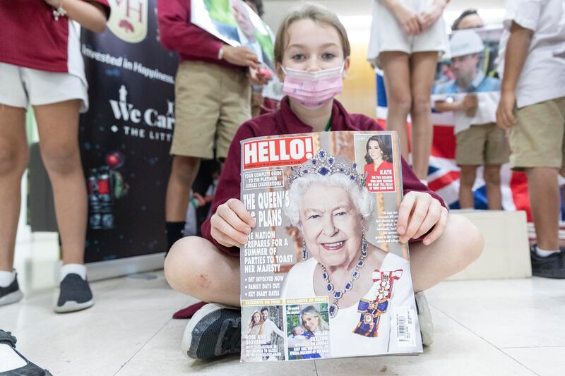 Pupils at Victory Heights Primary school excited for Prince William's visit to Dubai. Photos by Antonie Robertson / The National