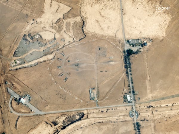 Satellite image of an air defence system at an air base in Iran's Isfahan. AFP
